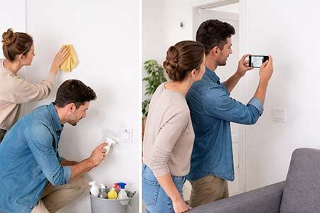 Traces sur murs blancs